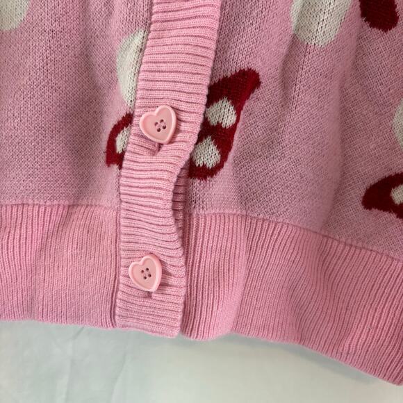 Sweet Society Hot Topic Mushroom Toadstool Print Cardigan Sweater Small Cropped - Picture 4 of 5